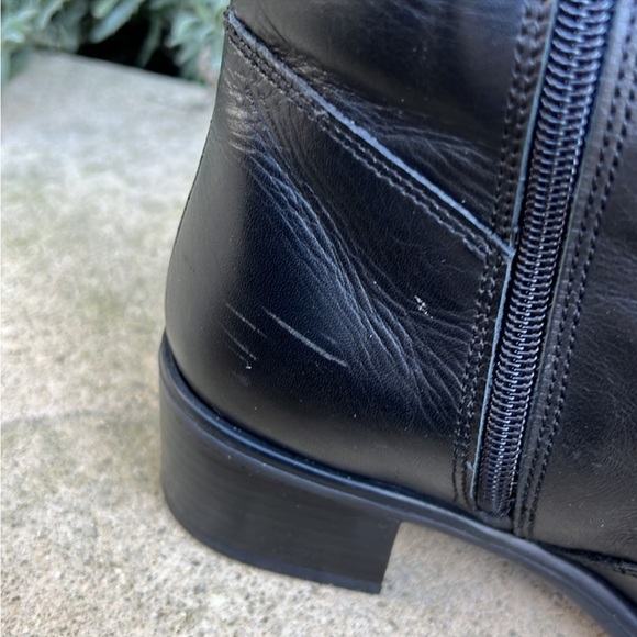 David Tate Women's Rider Black & Brown Leather Boots Size 7 - Picture 6 of 12